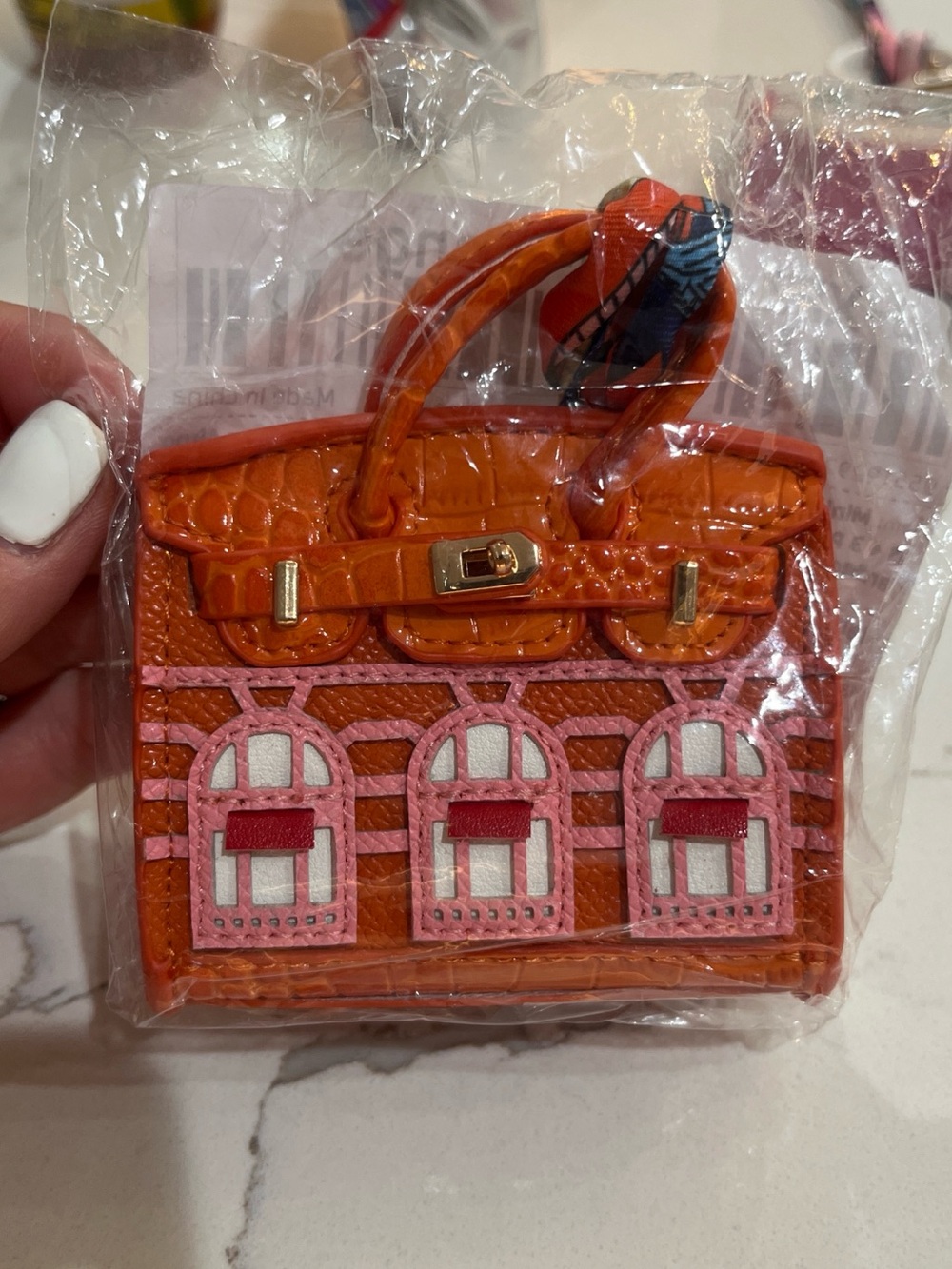 Orange and Pink Miniature Handbag Charm #earpodcase